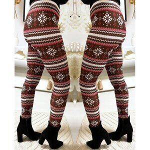 NWT Geometric Ethnic Peasant Boho Print Elastic Waist Multicolor Leggings